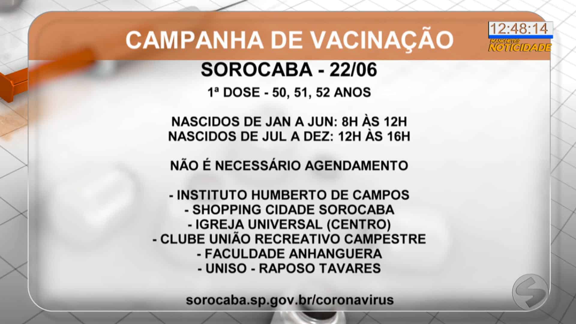 Cidades da região vacinam pessoas com 50 anos ou mais nesta terça-feira