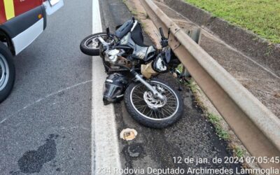 Um motociclista ficou gravemente ferido depois de um acidente na manhã de hoje na rodovia José Ermírio de Moraes, a Castelinho em Sorocaba