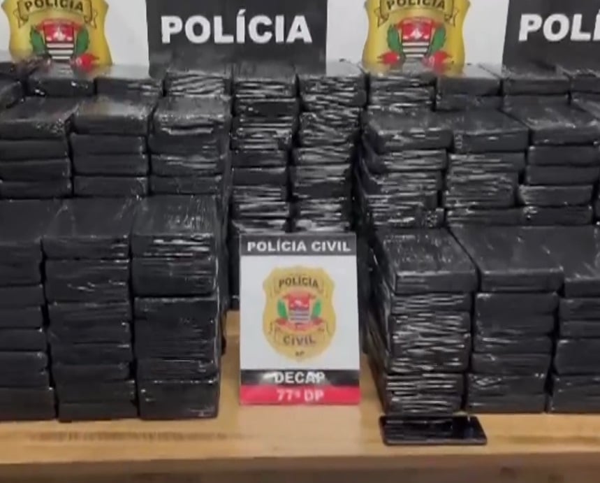 Imagem de droga apreendida pela polícia.