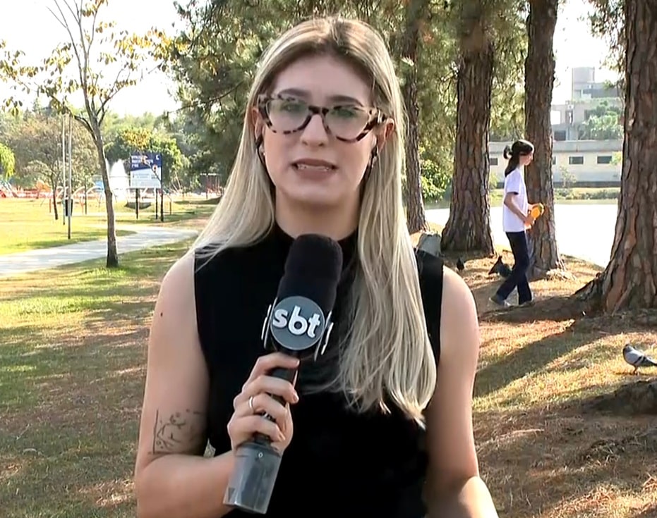 Repórter Nicole Bonentti falando sobre o caso.