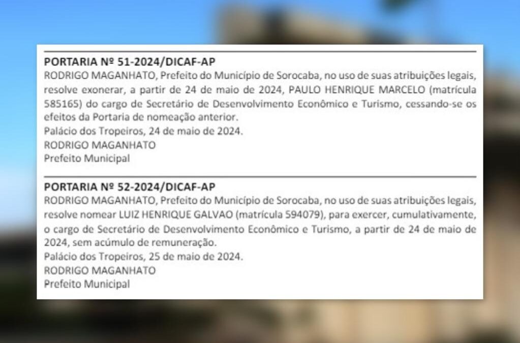 Secretário de Sorocaba é exonerado após condenação