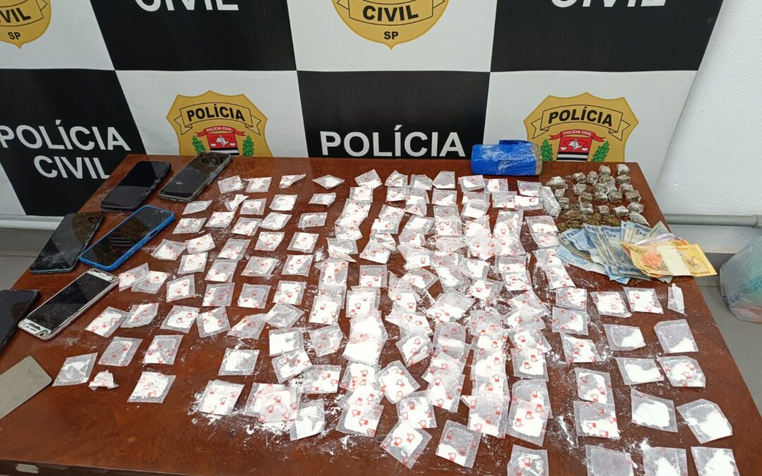 Três suspeitos de tráfico de drogas são presos pela Polícia Civil
