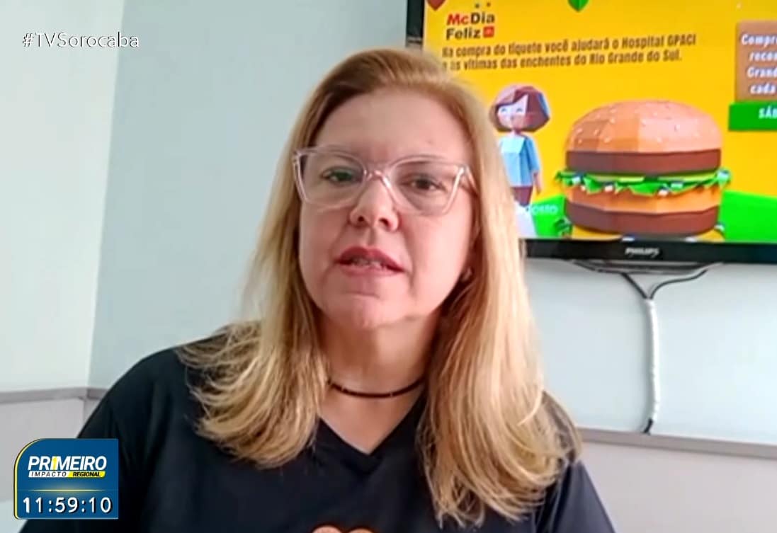 Vice-presidente da Instituição falando sobre a campanha do Gpaci.