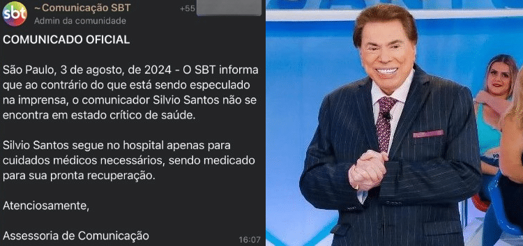 SBT divulga nota oficial sobre Silvio Santos