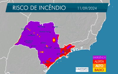 Defesa Civil renova alerta de risco elevado para incêndios em todo o estado