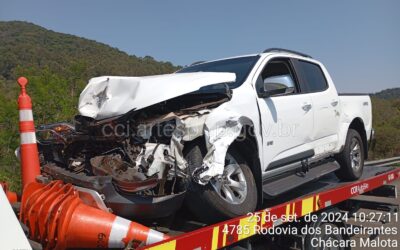 Engavetamento em rodovia causa congestionamento em Jundiaí