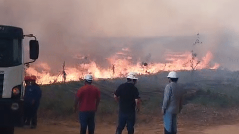 Incêndio atinge área em Votorantim e mobiliza brigadistas