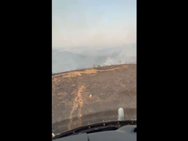 Voluntários perderam a rota de fuga, por conta do incêndio na Serra do Mursa.