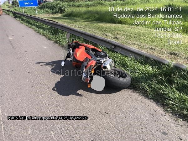 Motociclista morre em acidente na Rodovia dos Bandeirantes