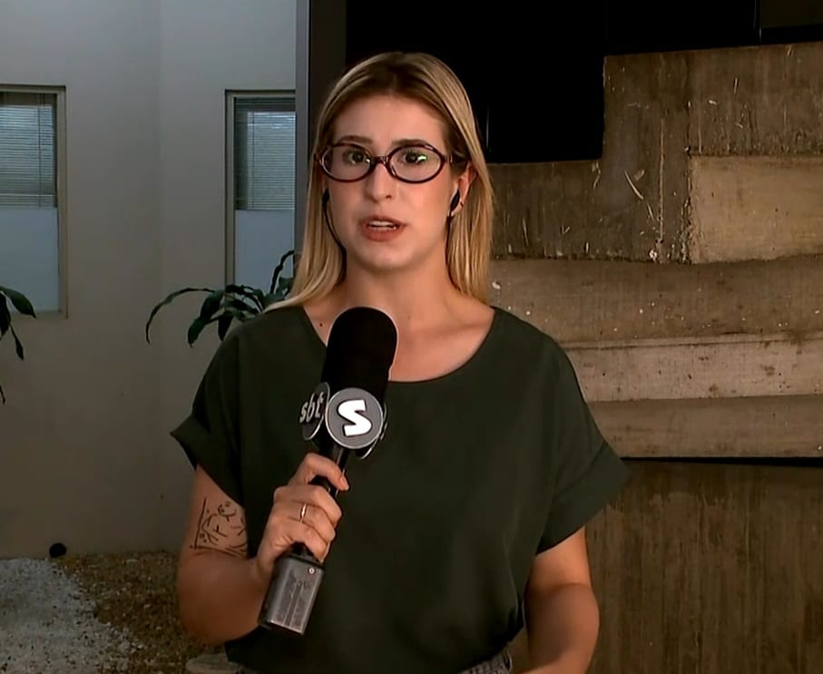 Repórter Nicole Bonentti falando sobre o caso.