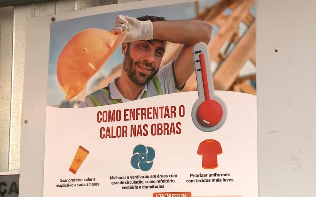 Trabalhadores de construção civil sofrem com o calor em Sorocaba